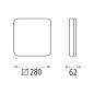 ACB Iluminacion Square 3512/28 Потолочный светильник Белый, светодиод 1x24 Вт, 3000K/4000K/6500K, 1989 лм, IP54, встроенный светодиод, регулируемая яркость по шкале Кельвина