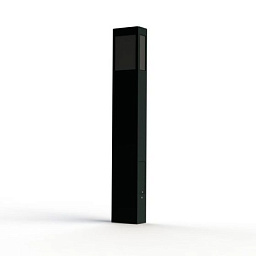 108022059 Roger Pradier Brick2 садовый столбик графитового оттенка с прямоугольным корпусом и прозрачной вставкой