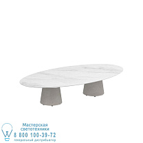 СТОЛ CONIX ELLIPSE 250X130 CM ВЫСОКИЕ НОЖКИ ДЛЯ ЗАЛОВ БЕТОН ЦЕМЕНТ СЕРЫЙ - СТОЛЕШНИЦА СТОЛА CERAMIC BIANCO STATUARIO Royal Botania