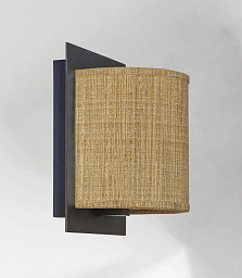 DEIR 1 o Davidts lighting Deir настенный светильник с полукруглым текстильным абажуром на латунной пластине