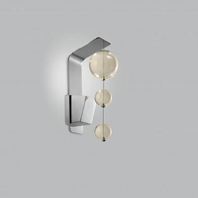 Metal Lux Bolero AP настенный светильник с тремя стеклянными плафонами хром; янтарь 251.111.06
