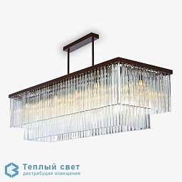 CL452-150-CRACK Bella Figura Large подвесная прямоугольная люстра с двойным рядом стеклянных подвесок