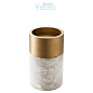 112090 Candle Holder Sierra white marble brass finish S\3 Eichholtz