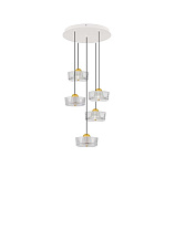 Platinum Gold Aluminium & Structured Acrylic Sandy White Base LED 30Watt 220-240Volt 1970Lm IP20 3000K D:45 H:200 cm