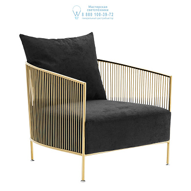 112038 Chair Knox gold finish black velvet  Eichholtz