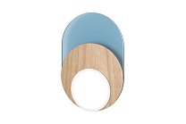 Dot 04, Корпус: белый; панели синее стекло + дуб