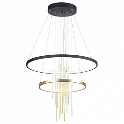 3901/63L Odeon Light Monica подвесной светильник с кольцами и диодной подсветкой чёрного цвета