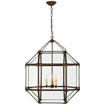 Morris Large Lantern античный цинк с прозрачным стеклом