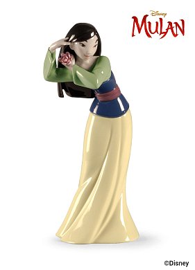 Фарфоровая статуэтка китайской героини с цветком в волосах Mulan Lladro 01009343