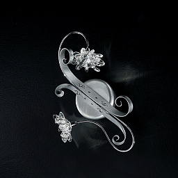 374/2A CHROME + BRIGHT SILVER IDL Girasole настенный светильник с декоративными элементами цвета серебра