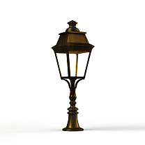 Avenue 3 N° 6; Clear glass Built-in LED 3000°K warm white 35W; Gold patina