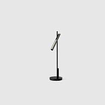 esprit desk black, brushed gold lamphead