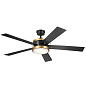 56" Salvo 5 Blade LED Indoor Ceiling Fan Satin Black люстра-вентилятор 330045SBK Kichler — фото 7