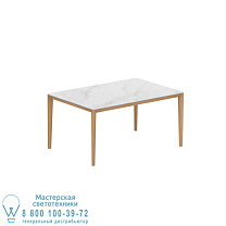 СТОЛ U-NITE 150X100CM ИЗ ТИКА С КЕРАМИЧЕСКОЙ СТОЛЕШНИЦЕЙ BIANCO STATUARIO Royal Botania