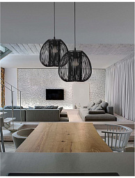9586151 Nova Luce Desire подвесной светильник с абажуром из черной металлической сетки