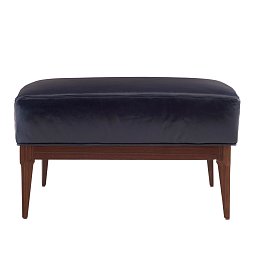 Оттоманка Arteriors Laurette, кожа Indigo и тёмный орех