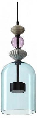 подвесной светильник с декоративными разноцветными элементами черный