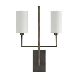 DB49016 Arteriors Blade настенное бра с двумя цилиндрическими плафонами на тёмной металлической основе