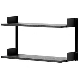 42006 + 42011 + 42008 SINGLE New Works New Works Shelving System настенная полка черного цвета с металлическими опорами