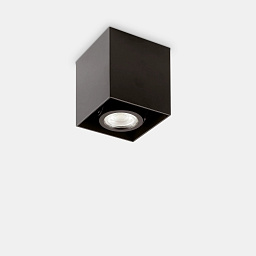 243948 Ideal lux Mood накладной квадратный потолочный светильник чёрного цвета с утопленным источником света IP20
