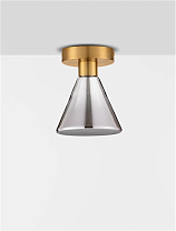 Brass Gold Metal Base Top Smokey & Sand White Glass LED 8Watt 220-240Volt 244Lm IP20 3000K D:17 H:21.5 cm