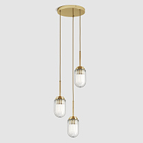 Ship Light - Polished Brass, 3 Drop Cluster полированная латунь