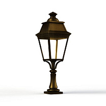 Avenue 3 N° 5; Clear glass Built-in LED 3000°K warm white 35W; Gold patina