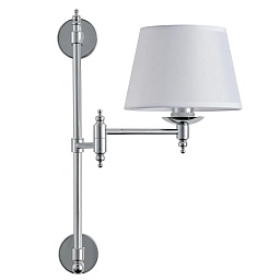 POESIA AP1 CHROME Crystal Lux Poesia настенное бра с текстильным абажуром на металлическом основании в хроме