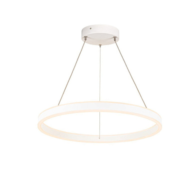 подвесная кольцевая люстра белого цвета с мягким светом вверх-вниз