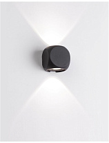 Dark Anthracite Aluminium & Glass Cree LED 2x2 Watt 285Lm 3000K 100-240 Volt 50Hz Beam Angle 2x38° IP54 L: 5.5 W: 6.5 H: 6.5 cm Light in 2 directions