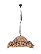 Natural Seagrass Black Fabric Wire & Base LED E27 1x12 Watt 100-240Volt IP20 Bulb Excluded D:65 H:200cm