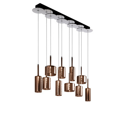 SPSPIL10BRCRG4L Axolight Spillray 10 SP современная люстра с 10 лампами хром; бронза