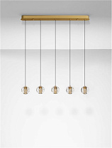 Triac Dimmable Gold Metal & Blown Glass LED 16 Watt 220-240Volt 832Lm 3000K IP20 L: 84 W:10 H: 150cm