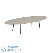 НИЗКИЙ ОБЕДЕННЫЙ СТОЛ STYLETTO 320X140CM АЛЮМИНИЕВЫЕ НОЖКИ АНТРАЦИТОВЫЙ КЕРАМИЧЕСКИЙ СТОЛ ЖЕМЧУЖНО-СЕРЫЙ Royal Botania