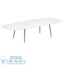 НИЗКИЙ ОБЕДЕННЫЙ СТОЛ STYLETTO 300X120CM, АЛЮМИНИЕВЫЕ НОЖКИ, ПЕСОЧНАЯ КЕРАМИЧЕСКАЯ СТОЛ, БЕЛЫЙ Royal Botania