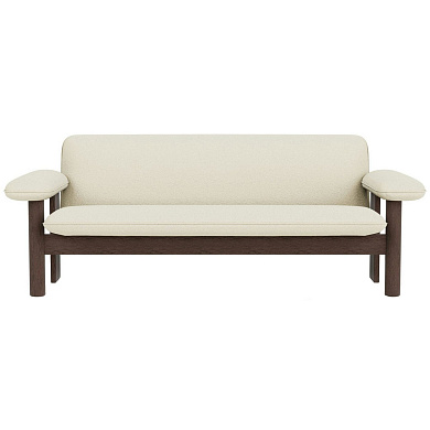 71023-005711 Audo Copenhagen Brasilia 2-местный диван, тёмный мореный дуб / Baru 0200 белый