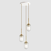 Ship Light - Polished Brass, 3 Drop Cluster белый