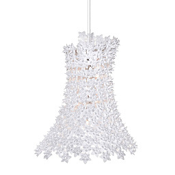0925003 Kartell Bloom подвесная люстра с цветочным цилиндрическим плафоном белого цвета