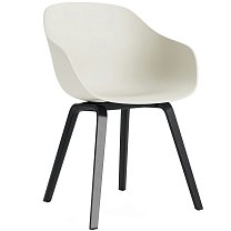 About A Chair AAC 222, основание черный лакированный дуб / корпус полипропилен, меланжевый кремовый