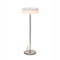 SIXTEEN - Lampe de table/Alu poli et verre blanc