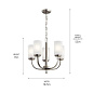 Kennewick 5 Light Chandelier with Etched Glass Brushed Nickel люстра 52386NI Kichler — фото 3