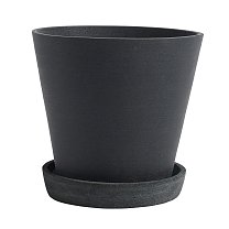Горшок для растений HAY Flowerpot with Saucer Ø17,5 см, черный