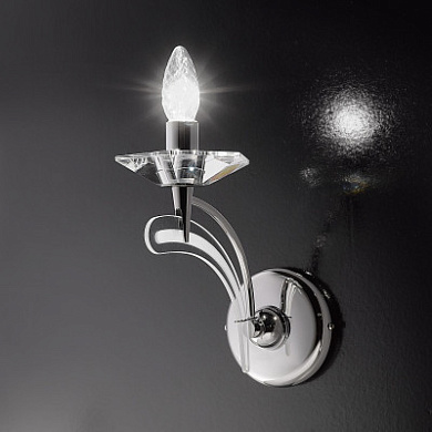 Metal Lux Icaro AP 1L классический настенный светильник полированный хром 197.101