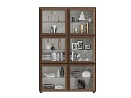 Книжный шкаф Kvadro Comp. D Porada со стеклянными дверцами KVADRO-COMP-D-L0N0AC-C0K0AP