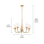 Melis 5 Light Chandelier Warm Maple люстра 52468WMP Kichler — фото 12
