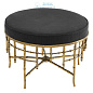 111253 Stool Alessia L vintage brass finish albin black  Eichholtz