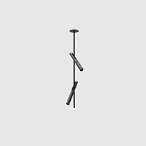 esprit double ceiling, black with gun black lamphead