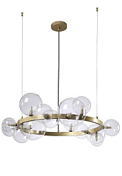 AGATA SP15 V2 GOLD/TRANSPARENTE Crystal Lux AGATA подвесная люстра с кольцевым основанием и шарообразными плафонами золотого оттенка