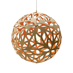 159 Floral David Trubridge Подвесной светильник из фанеры оранжевого цвета Ø60