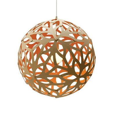 159 Floral David Trubridge Подвесной светильник из фанеры оранжевого цвета Ø60